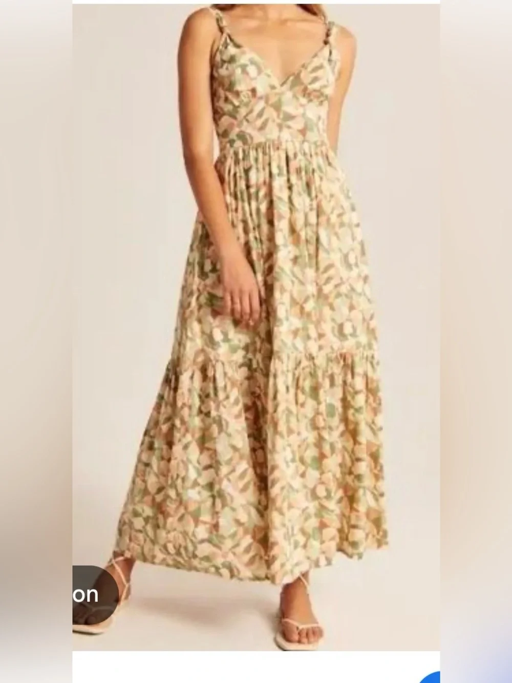Abercrombie & Fitch Geometric Print Maxi Dress Cotton Sz S EUC